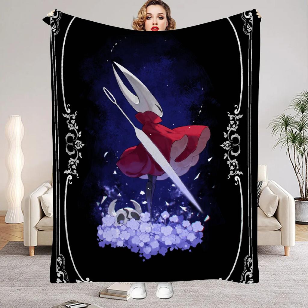 Hollow Knight Blanket Cartoon Game Printed Flannel Blanket for Home Living Room Bedroom Decor New Year Christmas Gift for Fans