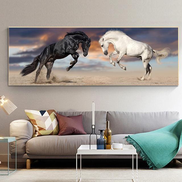 Animal seven running horses painting oil on canvas abstract posters and prints wall panels for the living room home decor without frames