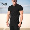 Herren Sport Top Rundhals Dünnes Schweißabsorbierendes Schnelltrocknendes Kurzarm-Einfarbiges Basketball-Trainings-Fitness-Workout-T-Shirt
