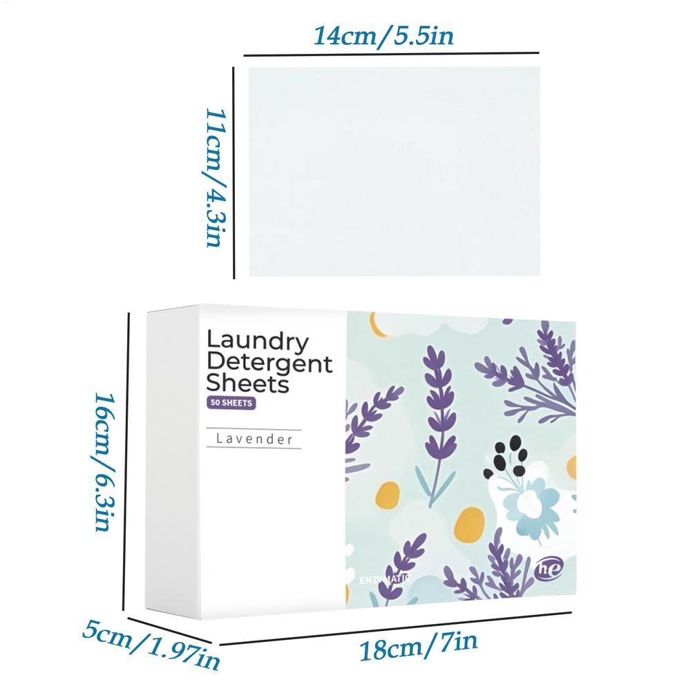 Eco-Friendly Laundry Soap Sheets 50 Count/set Water Soluble Detergent for Travel Sensitive Skin Dorm Camping Vacation