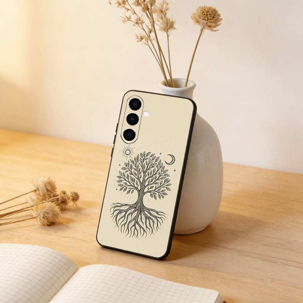Tree of life Yggdrasil Phone Case For Samsung Galaxy A73,A72,A71,A70,A53,A52,A51,Soft Silicone Black Cover