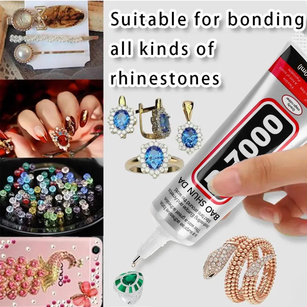 B7000/E8000 Jewelry Adhesive for Jewelry, Phones, Metal, and Plastic—Waterproof and Transparent Jewelry DIY Tool (15/110g)