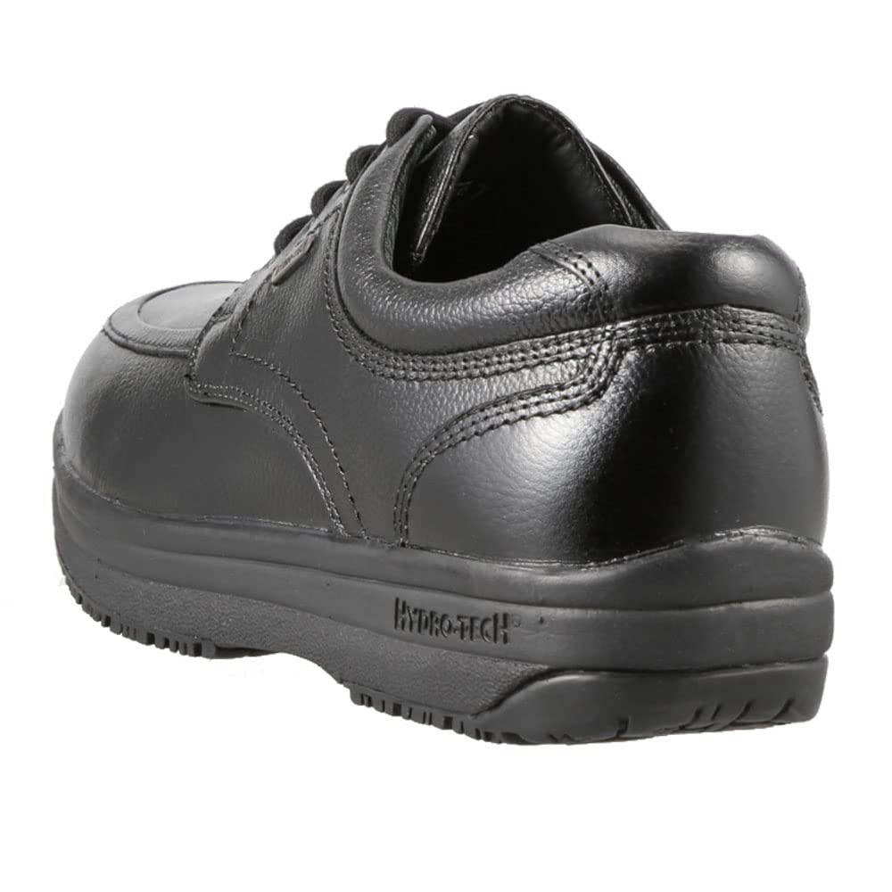 HYDRO TECH HYDR 6301 Wide 4E Waterproof Genuine Leather Walking Shoes, U-tip Oxford, Black, Size