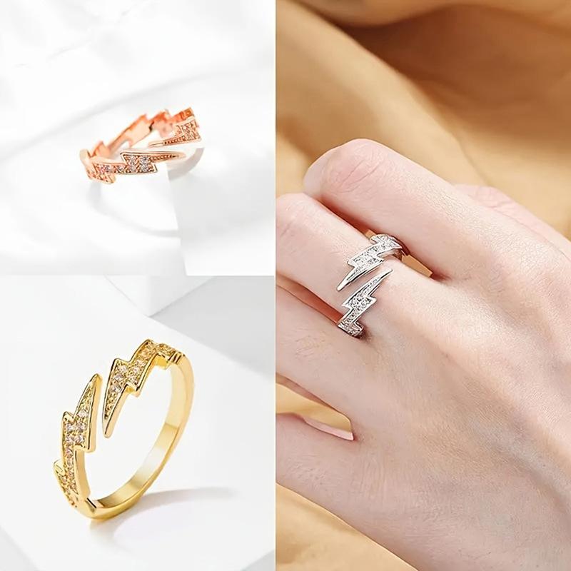 Open Lightning Niche Trend Ring Women, Personalized Street Style Accessories, Asian Chinese Frigid Style