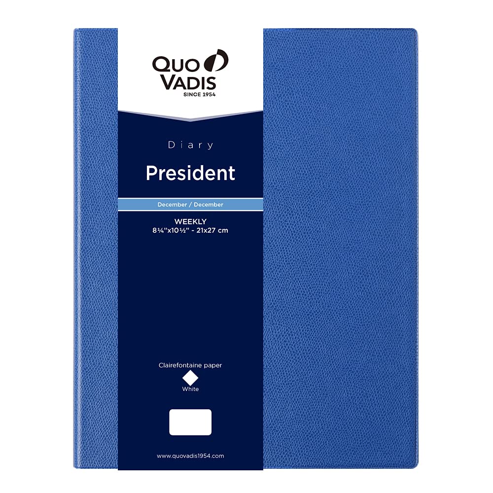 

QUOVADIS Planner Diary Starts December A4 21 x 27 English Blue Ocean QUOVADIS qv01601bl [2025 Edition] President/Anpara (Weekly Vertical, 2024, cm,