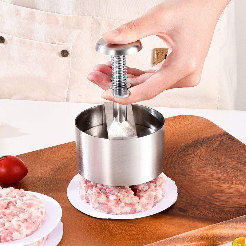 304 Stainless Steel Manual Hamburger Patty Press Mold for Kitchen