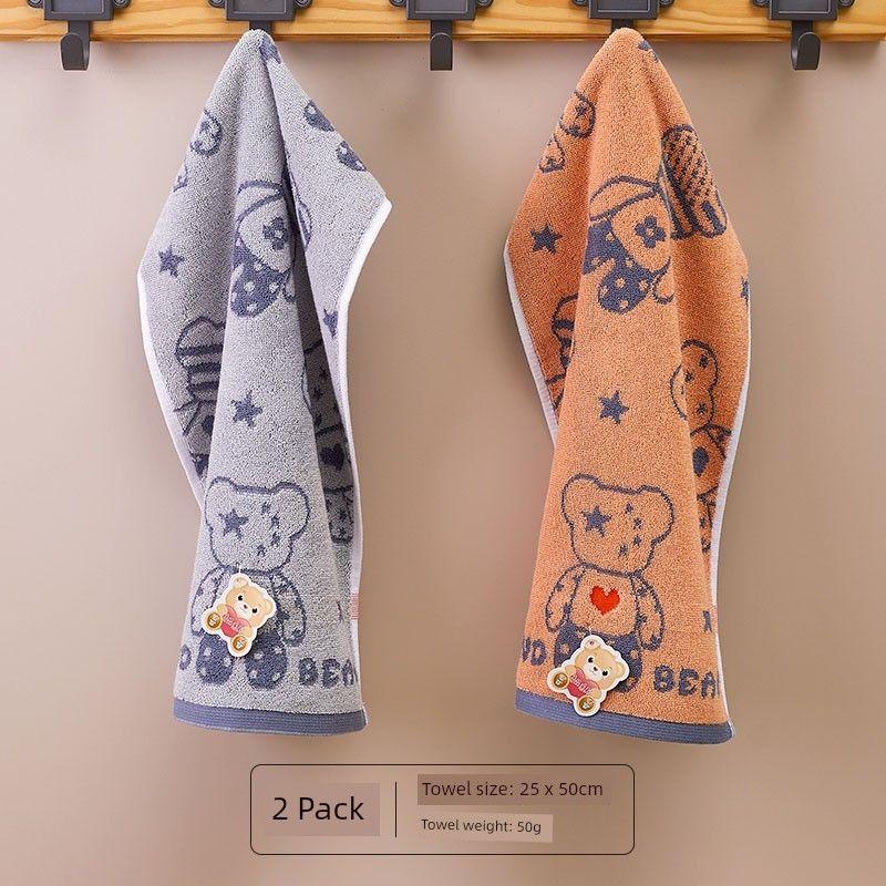 Pure Cotton Facecloth For Home Cartoon Soft Water-Absorbing Cotton Not Easy to Shed Hair Men and Women Kids Cute Children Towel Face Towel
