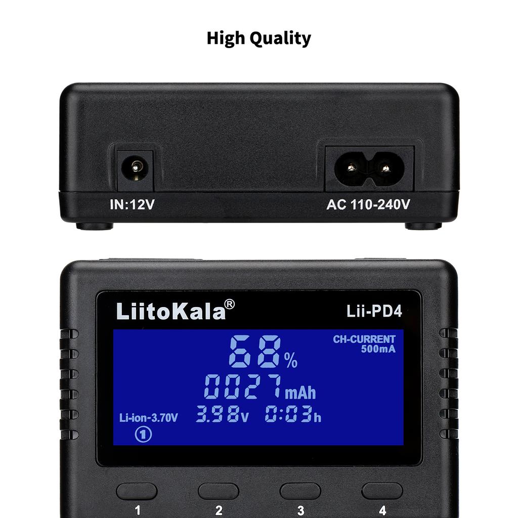 LiitoKala Lii-PD4/PD2 AC PD Charger LCD Fast Charging 4/2-Bay for 21700/18650/AA/AAA Multi-Protection Auto-Detect