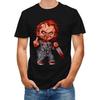 WEStble Bride of Chucky Men's Short-Sleeve T-Shirt Breathable Loose-Fit Classic Tees Stylish Crewneck Cotton