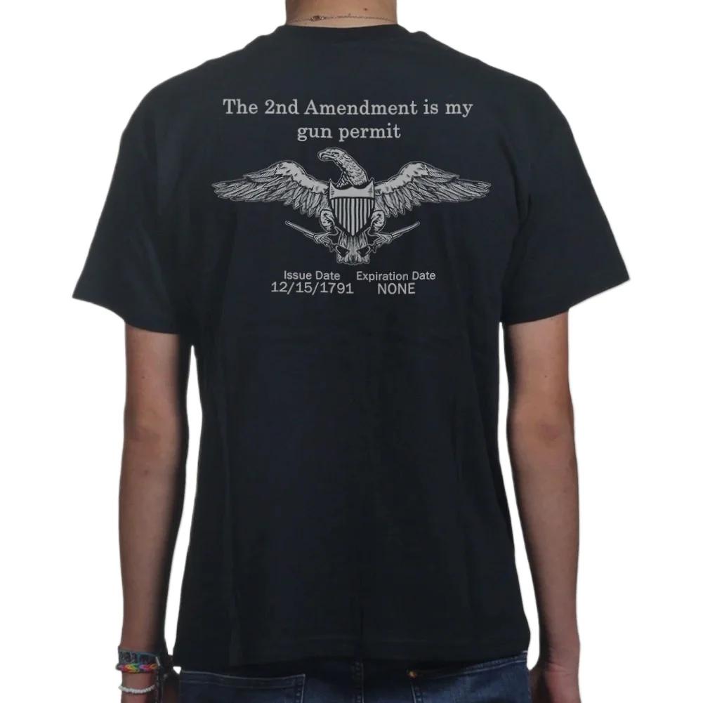 The 2nd Amendment Is My Gun Permit T-Shirt 100% Cotton O-Neck Short Sleeve Summer Casual Mens T