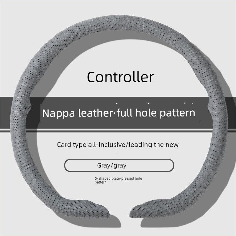 Car Steering Wheel Cover, High-End Nappa Leather, New Model, Anti-Slip, Breathable, Ultra-Thin, Universal for All Seasons