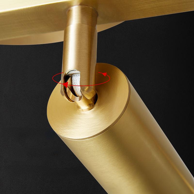 Light Luxury High-end Living Room Ceiling Lamp Full Copper Crystal with Spotlights Bedroom Study Room Lamps