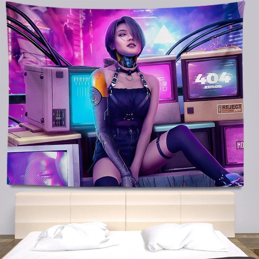 Киберпанк аниме декоративный гобелен домашний декор стены офис гостиная гобелен 100x75cm — фото 9