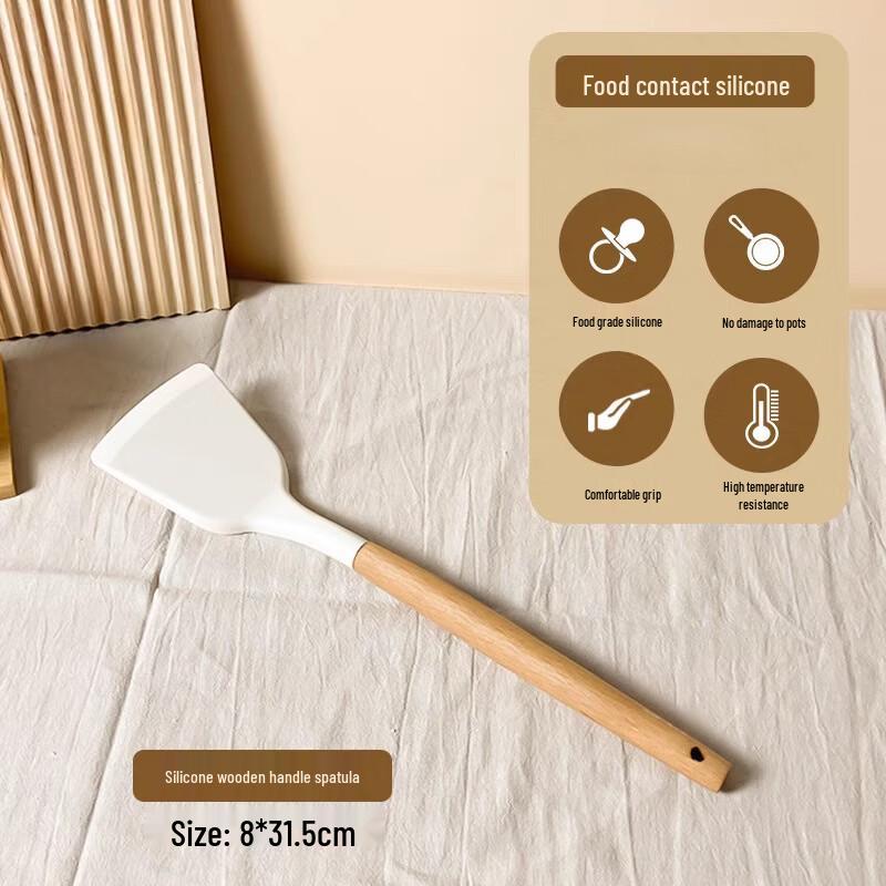 Abay Wooden Handle Silicone Spatula