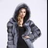 Women's Autumn And Winter Fashion Faux Fur Medium Long Coat Temperament Hooded Loose Plush Coat Casual Warm Jacket