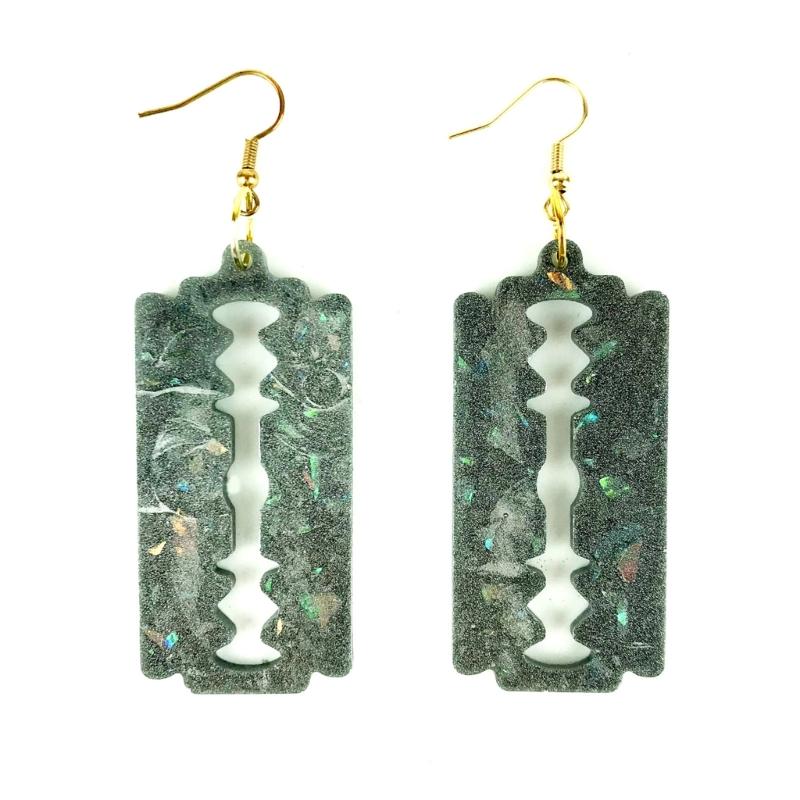 Diy Crystal Irregular Blade-shaped Mold Ear Pendant Drop Glue Mold Keychain Pendant Silicone Mold for Jewelry Making