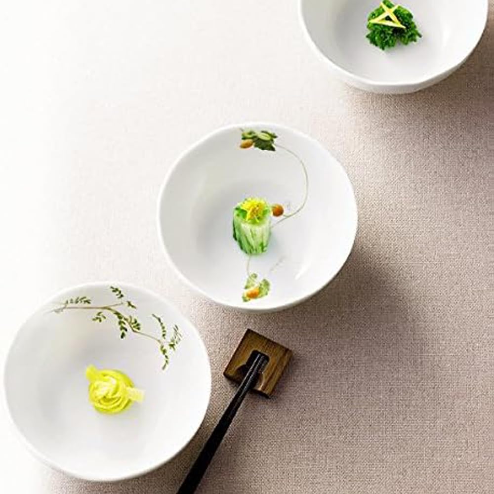 NARUMI Schale und Teller Hana Blume 13cm Floral Niedlich Hochzeit Mikrowellengeeignet Hergestellt in Geschenkverpackt und Geschenkset, "Sato Goyomi" (Sato Kalender) Design, Durchmesser,