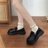 Thick-soled Black Loafers, Versatile Small Leather Shoes for Women's 2025 Spring and Autumn New French Retro Jk Single Shoes