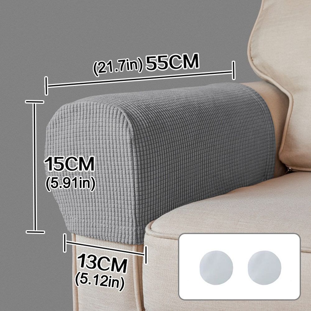 1Pair Stretch Sofa Armrest Cover Elastic Jacquard Sofa Cover Anti-slip Dust-proof Couch Arm Protector for Home Furniture Decor