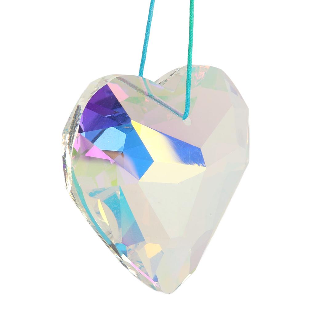 Heart Prism Ornaments Exquisite Polished Surface Hanging Heart Suncatcher Prism Pendant for Christmas Decoration Photographic Ornament Rainbow
