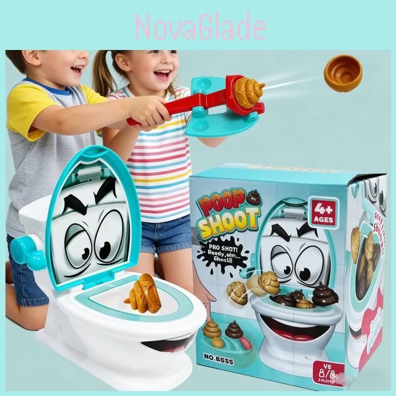 Poop Shoot Toilet Game Toy With Ejecting Feces For Parent Kids Indoor Play Fun