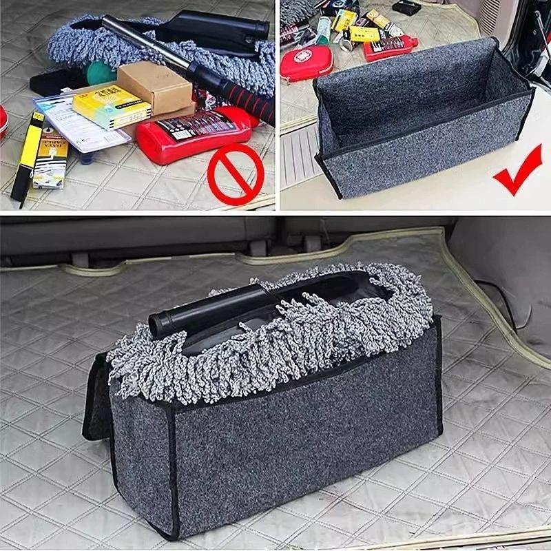 Foldable Felt Storage Bag for Car Trunk Collapsible Trunk Organizer for Travel Supplies Multi-Purpose Cargo Storage Box