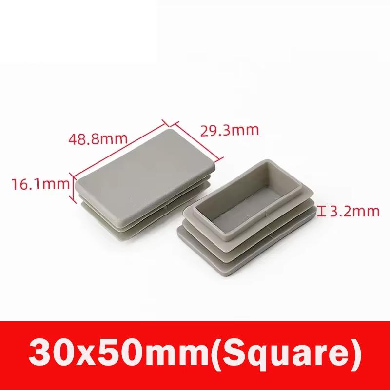 Capace de capăt de blocare din plastic gri, rotunde/pătrate, pentru tuburi/țeavă de 16/19/22/25-100mm, Dopuri, Vârfuri pentru picioare de mobilă/masă, Pad-uri pentru picioare de scaune