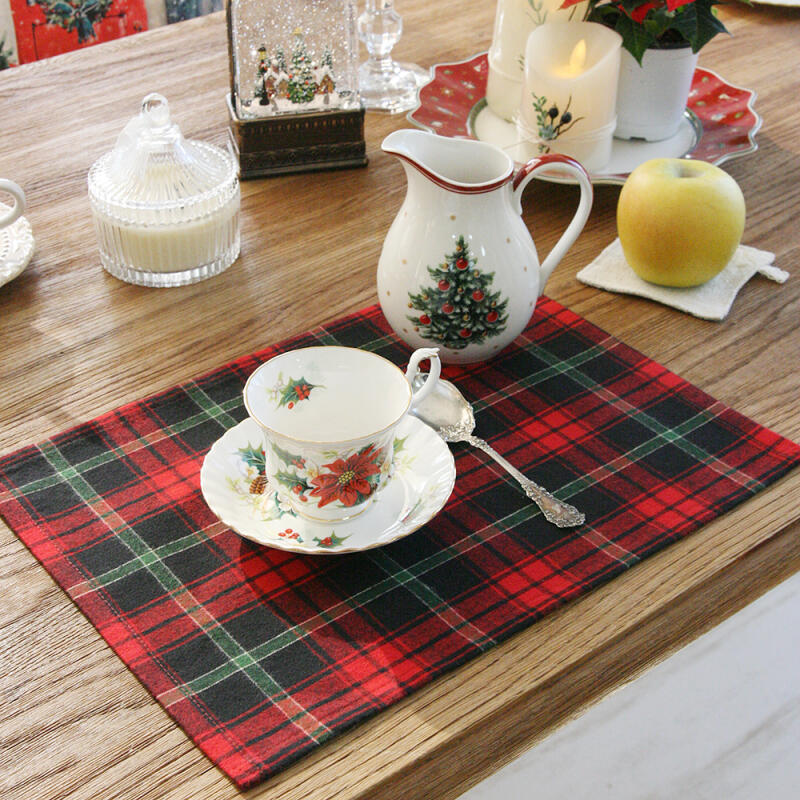 11 types of check table placemats 2 Winter Check (Green)