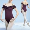 Ballett Tanz Übungs-Trikots für Damen Erwachsene Gymnastik-Trikot Yoga Bodysuit Kurzarm Netz-Einsatz Ballerina Tanzbekleidung