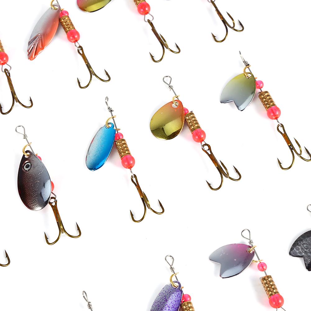 30pcs Colorful Fishing Lure Baits Set With Treble Hook Tackle Accessory For Outdoors
