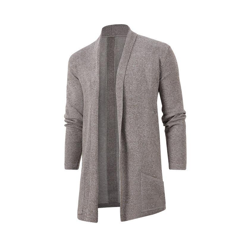 Herren Koreanischer Stil Slim Fit Mittellanger Trenchcoat - Herbst Strickjackenjacke, Übergröße Strickwaren