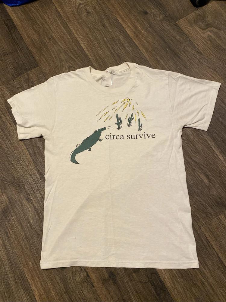 Circa Survive band Crocodile Cactus White T Shirt Full Size S-5XL Unisex T-Shirt S