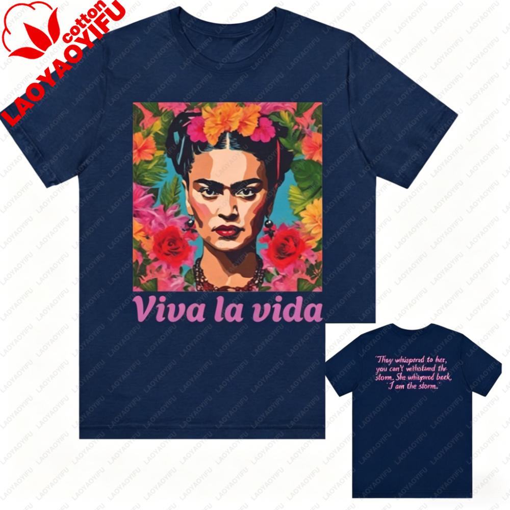

Viva La Vida Фрида Кало Футболка Вдохновленная Фридой Кало для Расширения Прав Женщин Футболка Harajuku Оверсайз Графические Футболки Винтажные Топы S