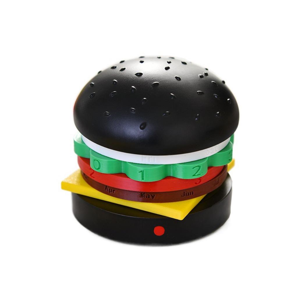 Reusable Rotating Desk Calendar Non-slip Bottom Fun Burger Table Ornament  Desk Decoration