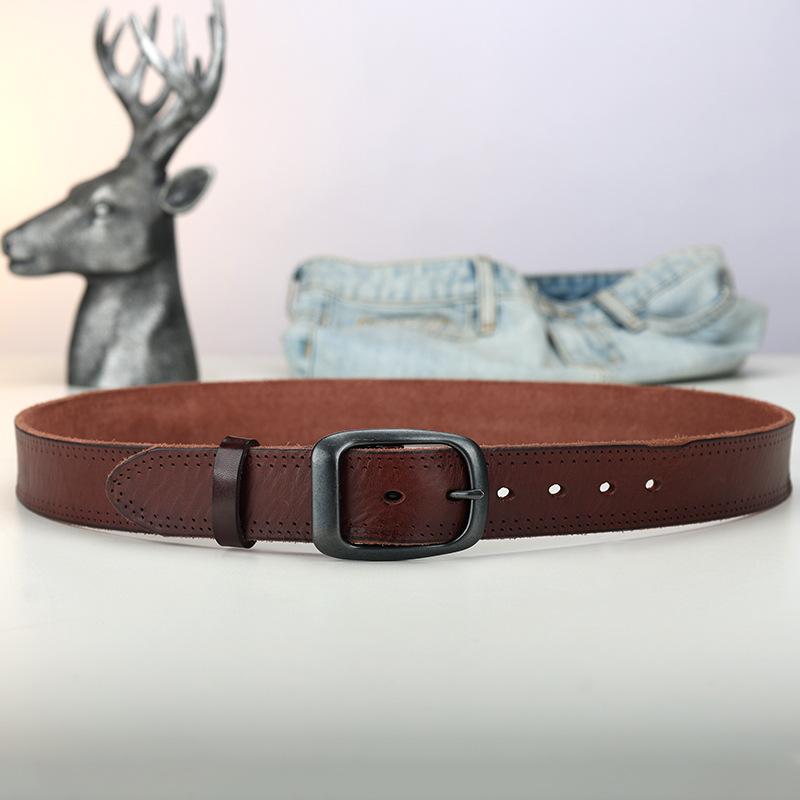 Belt Men'S And Women'S Leather Pure First Layer Cowhide Fashion Trend Retro Old Jeans Handmade Belt