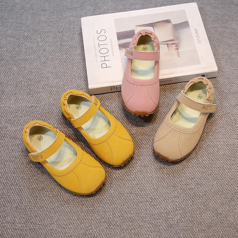 Girls Flat Shoes Candy Color Sweet Kids Loafers Non-slip Soft Sole 2025 New Children Princess Shoes Hook&loop Ins Trendy Cute