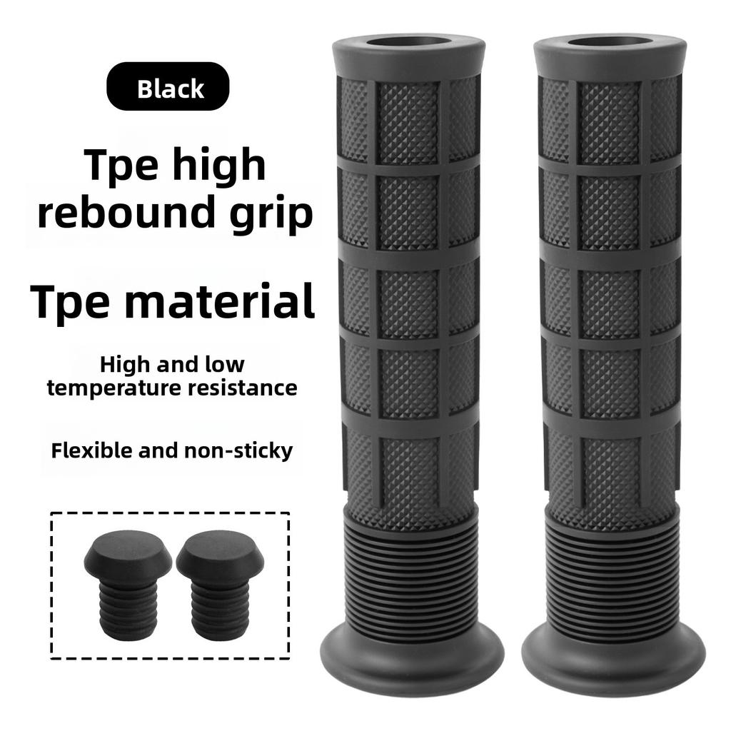 TPE Camo High‑Rebound Rubber Bike Handlebar Grips, Anti‑Slip Shock‑Absorbing Cycling Parts for Mountain & Folding Bikes