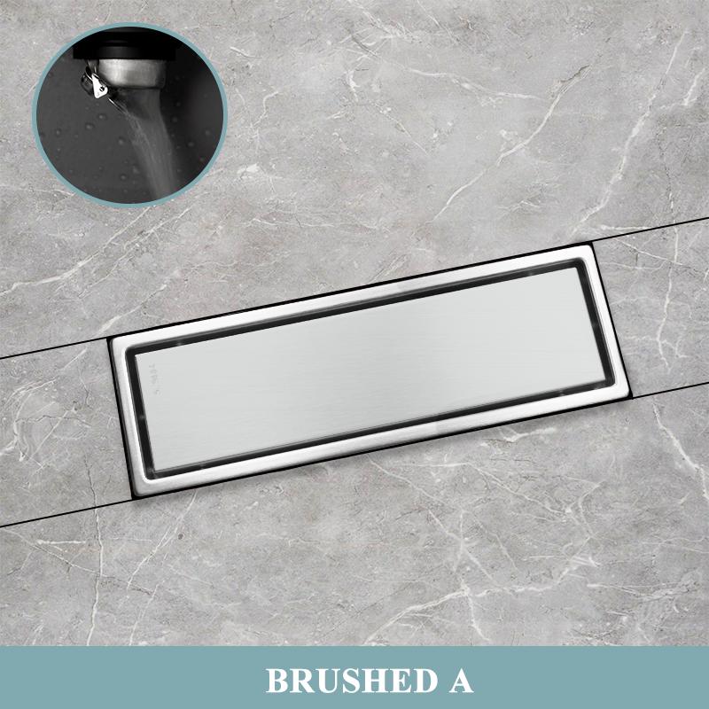 Brushed Rose Gold Floor Drain SUS304 Floor Conceal Drain 30CM/60CM Long Drainage Channel Drain for Hotel Bathroom Kitchen Floor
