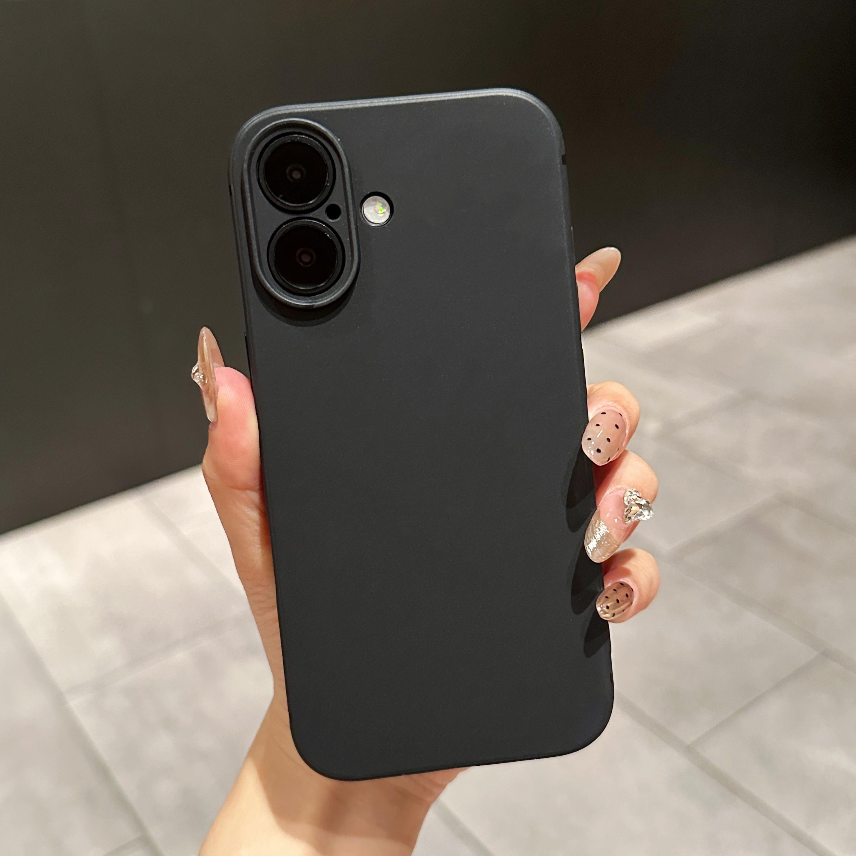 

Black Matte Soft Silicone Case For Apple iPhone 16 15 14 Plus 13 12 Mini 11 Pro Max 7 8 SE Ultra Thin Back Simple Cover For iPhone 13 Mini