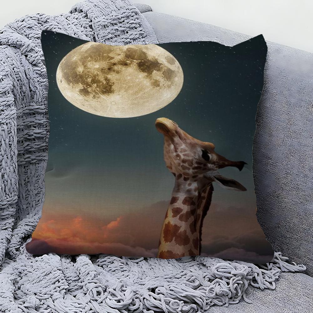 Giraffe Personalized Picture Text Home Decorative Pillows Household Gifts 45x45cm