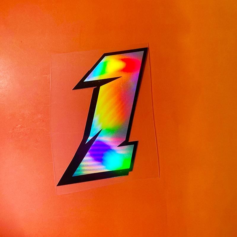 1PC Reflective Laser Arabic Numbers Motorcycle Stickers DIY Scooter Body Front Fairing for BMW KTM YAMAHA Kawasaki Suzuki Honda