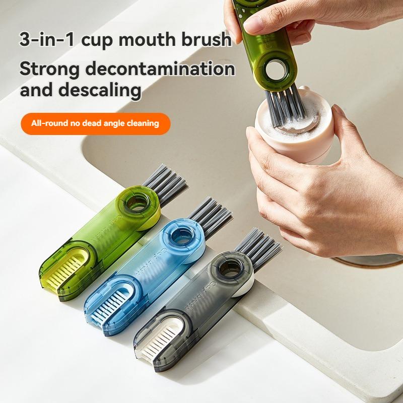 3In1 Cup Brush Water Cup Cleaning Artifact Insulation Cup Bottle Gap U-Shaped Cup Mouth Cup Cover Brush Cleaning Brush