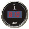 KUS Auto 52mm 25-120℃ Show Digital Water Temp Gauges Marine 287.4-22.4ohm Input Signal Water Temperature Meters Red Backlight
