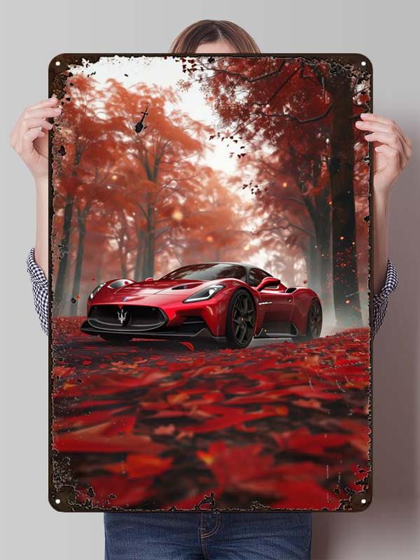 Maserati Classic Car Metal Poster Bedroom Decoration Living Room Decor Men Custom Metal Tin Signs for Garage Wall Art Decoration