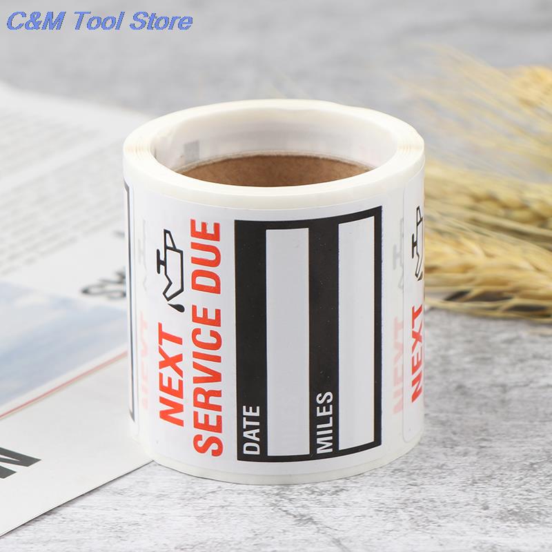100pcs/roll Oil Change Maintenance Service Reminder Stickers Window Sticker PET Adhesive Labels Car Sticker "NEXT SERVICE DUE"