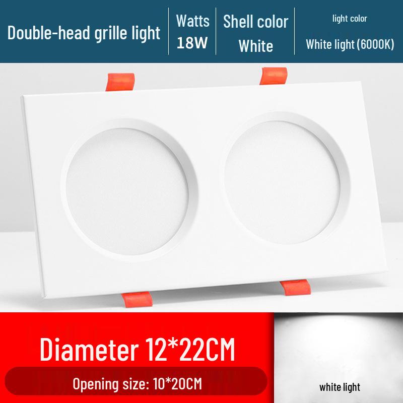 Ultra-Thin Dual/Single Head Recessed Square LED Spotlight for Commercial & Household Use