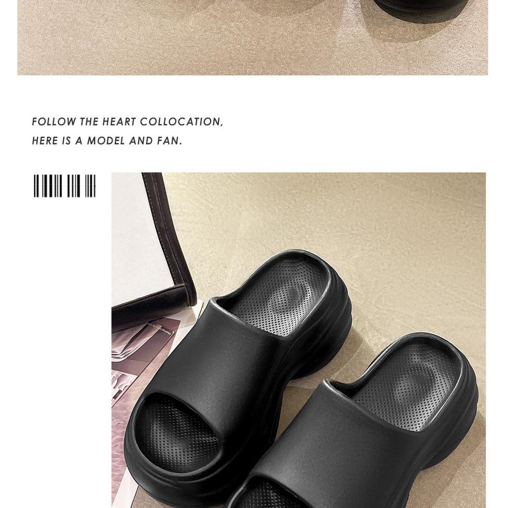 Women's 8cm Height-Boosting EVA Slippers, Thick-Sole for Indoor/Outdoor, Breathable Summer Bathroom Use