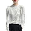 Satinseidenbluse für Damen mit Stehkragen und Taschen für Büro und Freizeit