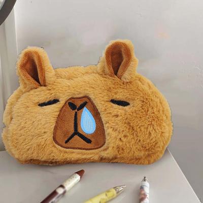 Adorable Capybara Plush Pencil Holder - Cute Animal Stationery Organizer