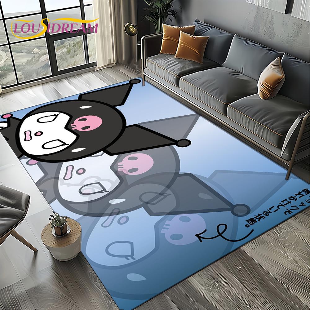 27 Style Cute Kuromi Cartoon Sanrio Carpet Rug for Bedroom Living Room Home Sofa Decoration,kids Large Decor Floor Mat Gift Girl